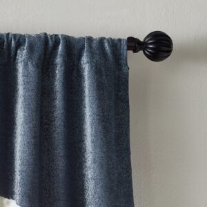 Martha Stewart Naples Chenille Solid Window Curtain Valance, Navy