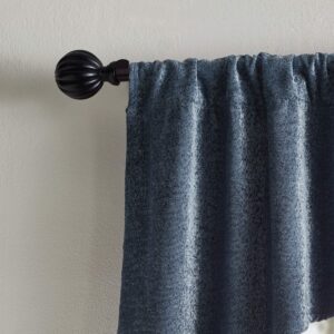 Martha Stewart Naples Chenille Solid Window Curtain Valance, Navy