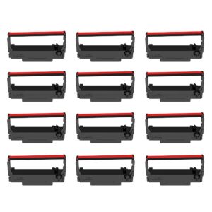 12-pack erc30 erc-30 erc 30 34 38 b/r compatible cash register ink ribbon used for erc38 nk506 tm-u220 m188b, btp-m300, grc-220br sbr-275 (black and red)