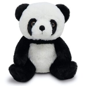 Fluffuns Panda Stuffed Animal - 9" - Stuffed Panda Bear Plush Toys (Black or Blue) - Great Gift, Adorable Friend for Baby Girl, Boy, Kid