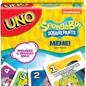 Mattel Games ​UNO Spongebob Squarepants Card Game with 112 Cards & Instructions for Players 7 Years Old & Up, Gift for Kid, Family & Adult Game Night​ [Amazon Exclusive]