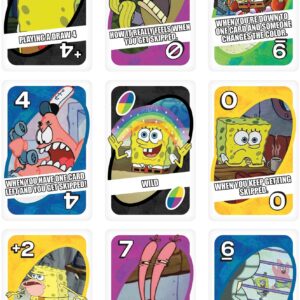 Mattel Games ​UNO Spongebob Squarepants Card Game with 112 Cards & Instructions for Players 7 Years Old & Up, Gift for Kid, Family & Adult Game Night​ [Amazon Exclusive]