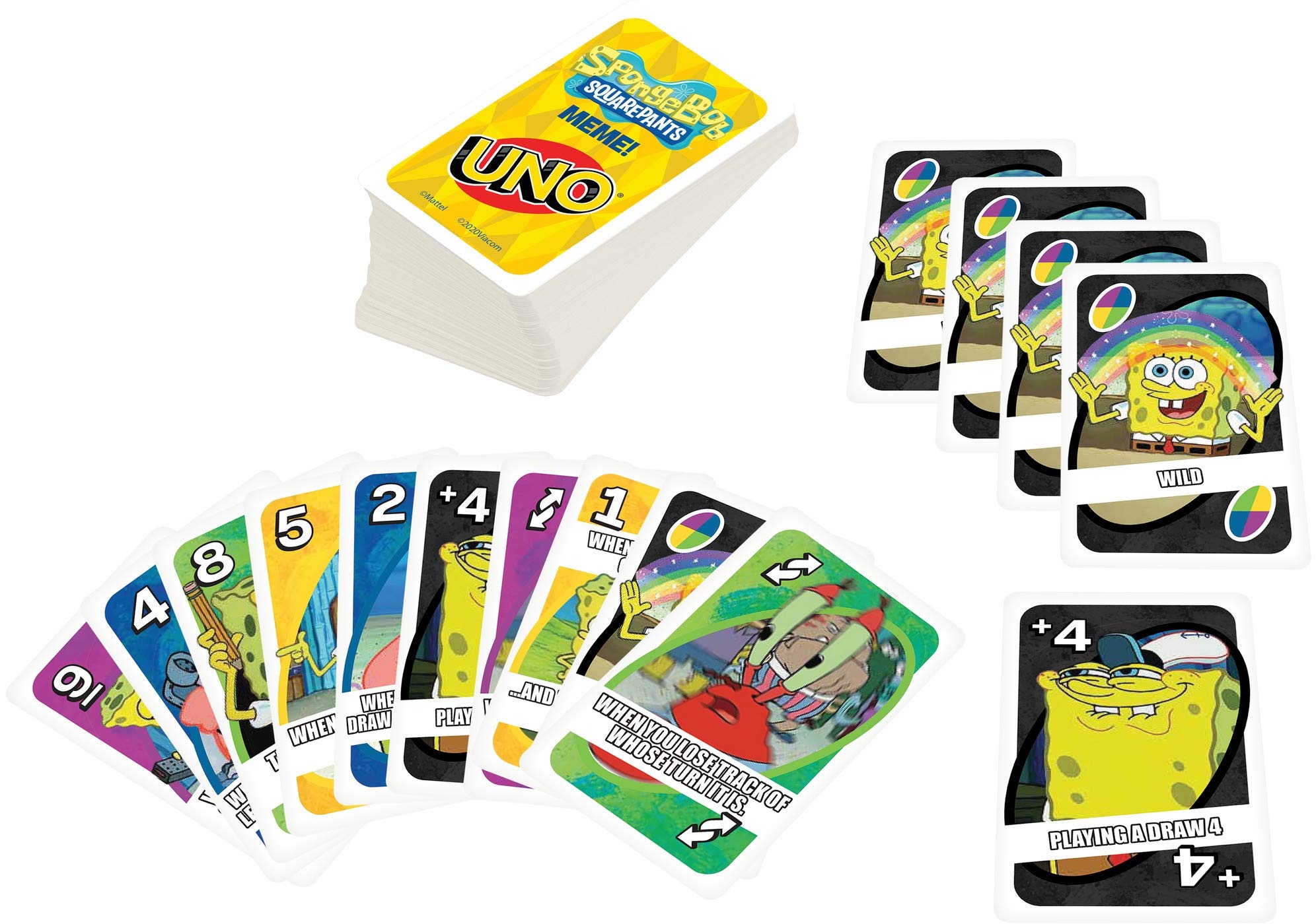 Mattel Games ​UNO Spongebob Squarepants Card Game with 112 Cards & Instructions for Players 7 Years Old & Up, Gift for Kid, Family & Adult Game Night​ [Amazon Exclusive]