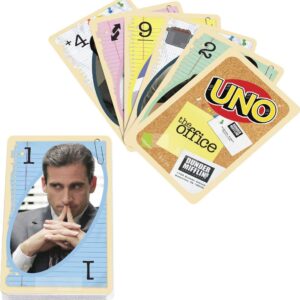 Mattel Games ​UNO The Office Card Game for Teens & Adults for Family or Game Night with Special Rule for 2-10 Players