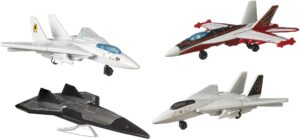 matchbox sky busters top gun legends: past and present 4-pack of toy aircraft from the feature film, great gift for collectors & fans of the film & kids 3 years old & up