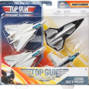 Matchbox Sky Busters Top Gun Legends: Past and Present 4-Pack of Toy Aircraft from The Feature Film, Great Gift for Collectors & Fans of The Film & Kids 3 Years Old & Up