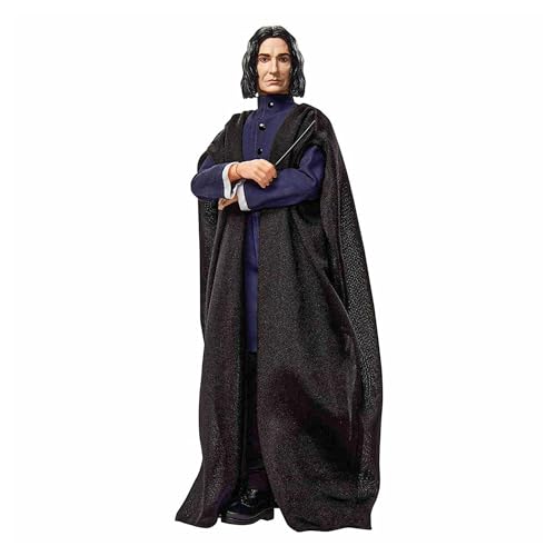 Mattel Harry Potter Collectible Severus Snape Doll (~12-inch) Wearing Black Coat Jacket and Wizard Robes, with Wand, Gift for 6 Year Olds and Up