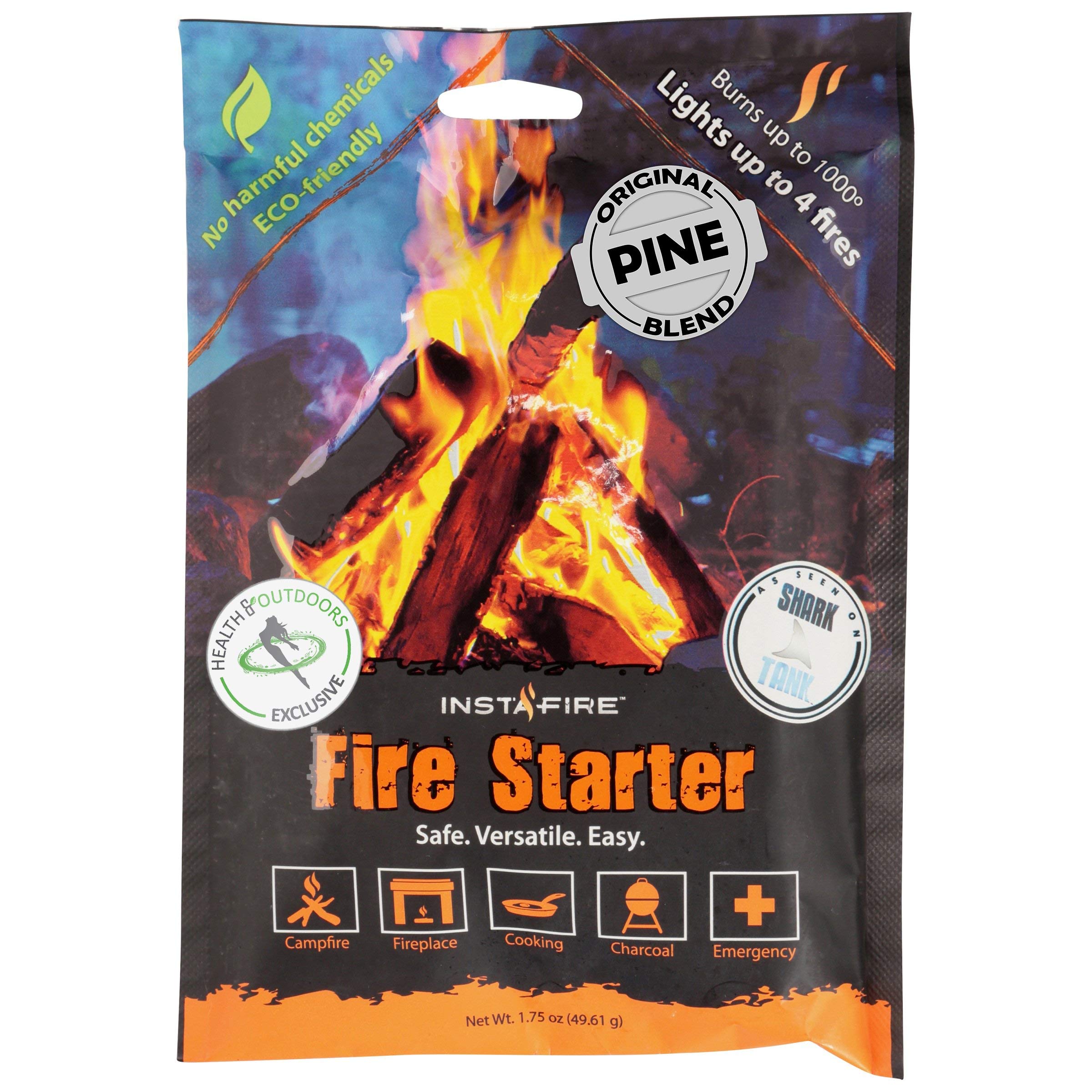 Instafire Insta-Fire Original Blend Granulated Fire Starter, All Natural, Eco-Friendly, Lights Fires in Any Weather 1.75oz Pouches (6 Packs)