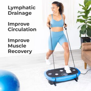 LifePro Rumblex Plus 4D Vibration Plate Exercise Machine - Triple Motor Oscillation, Linear, Pulsation + 3D/4D Motion Vibration Platform/Whole Body Vibration Machine for Weight Loss & Shaping. (Blue)