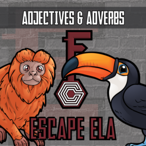 escape ela - adjectives & adverbs (rainforest theme) - escape the room activity