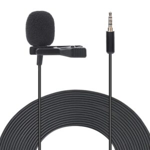 lavalier microphone, professional grade omnidirectional lapel mic with easy clip on system for recording interview / video conference / podcast / voice dictation / phone