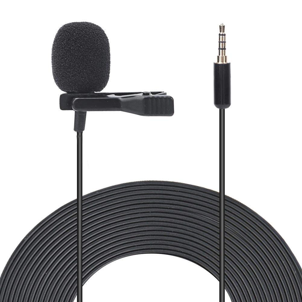 Lavalier Microphone, Professional Grade Omnidirectional Lapel Mic with Easy Clip on System for Recording Interview / Video Conference / Podcast / Voice Dictation / Phone