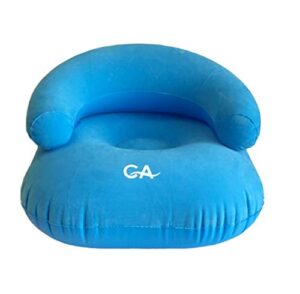 comfort axis heavy duty inflatable flocking lounger sofa, wide armrest design for kids blue 23.5" by 23.5" by 16"