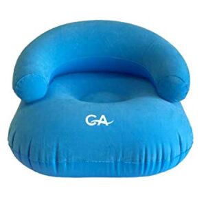 Comfort Axis Heavy Duty Inflatable Flocking Lounger Sofa, Wide Armrest Design for Kids Blue 23.5" by 23.5" by 16"