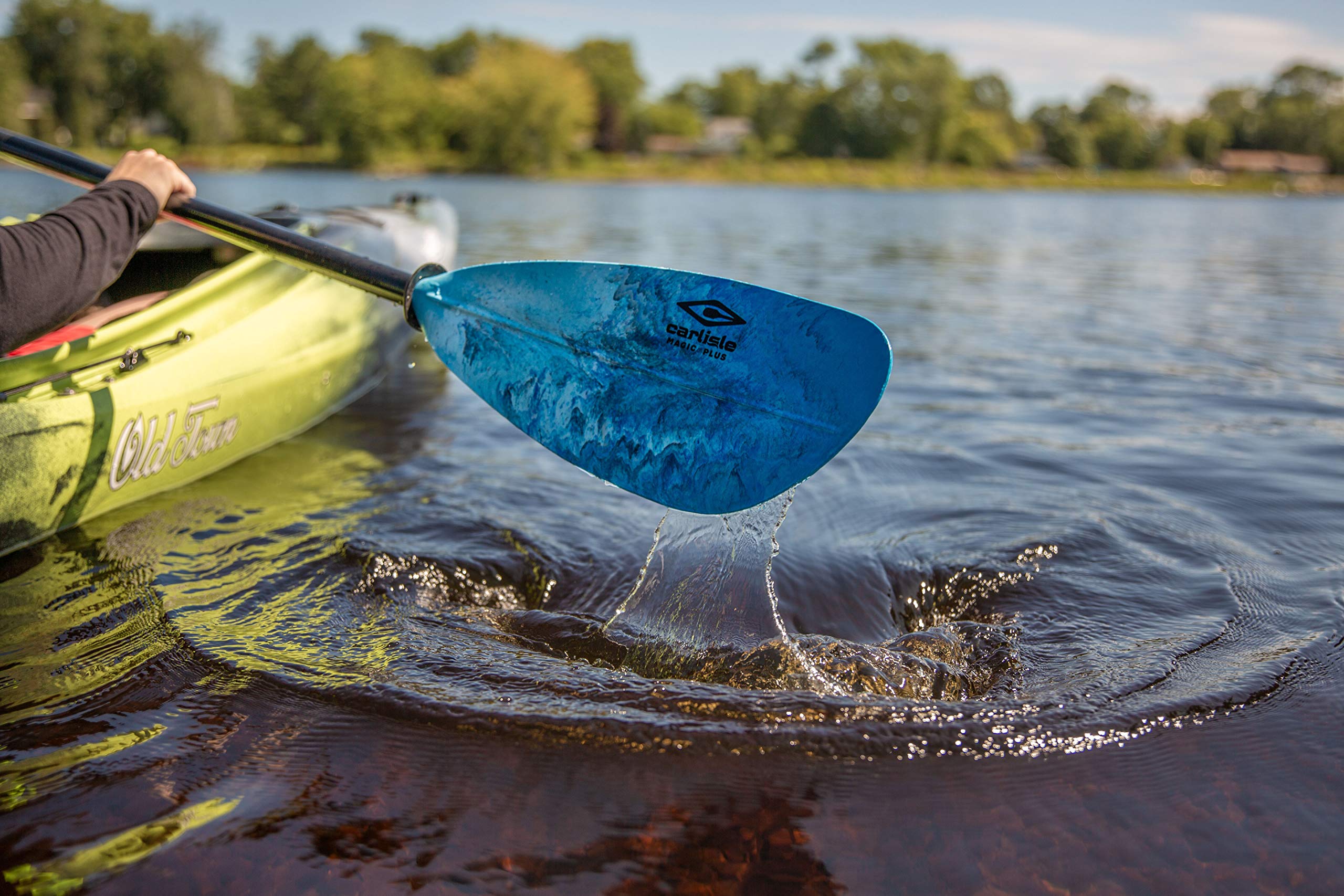 Carlisle Magic Plus Kayak Paddle with Polypropylene Blades and Wrapped Fiberglass Shaft, 230cm - Seaglass