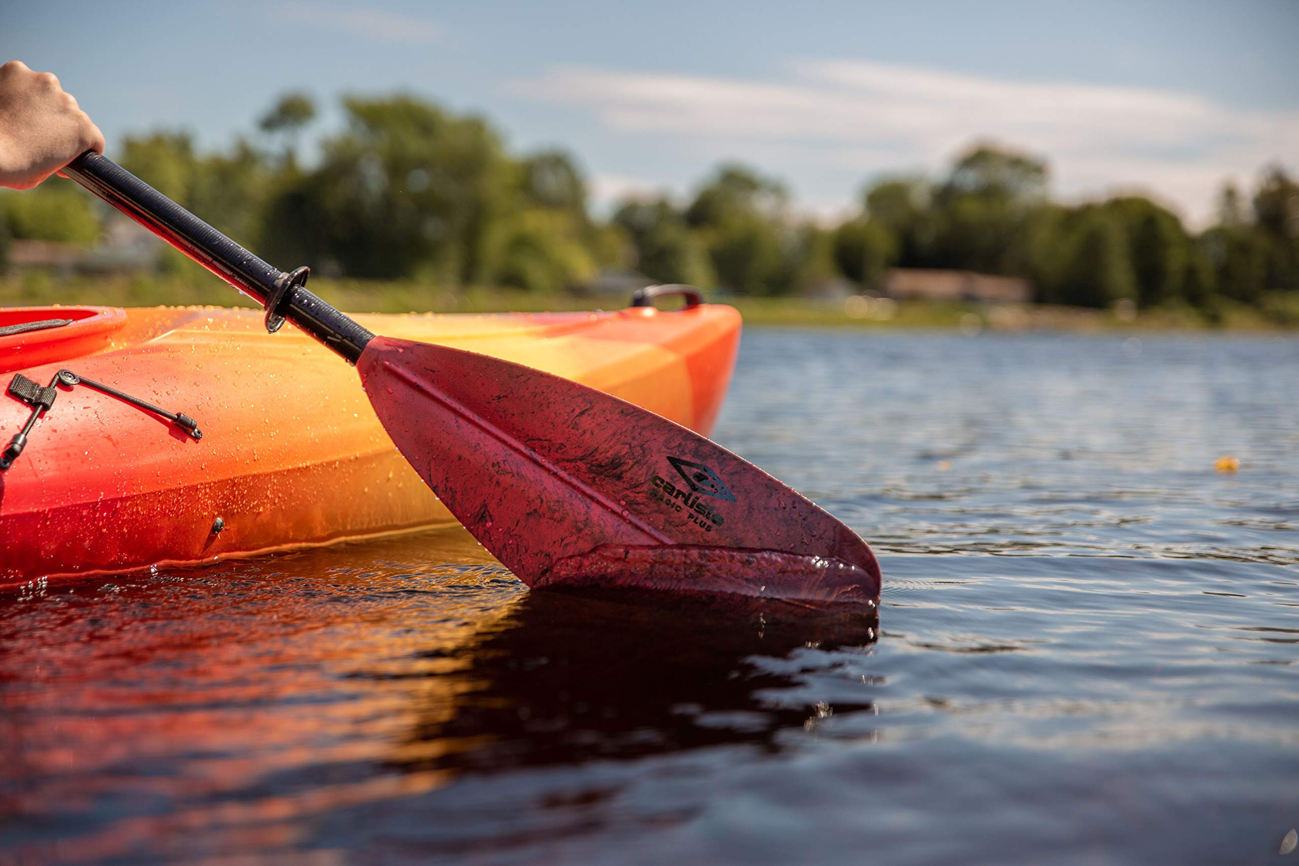 Carlisle Magic Plus Kayak Paddle with Polypropylene Blades and Wrapped Fiberglass Shaft, 230cm - Seaglass