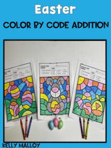 easter addition color by number