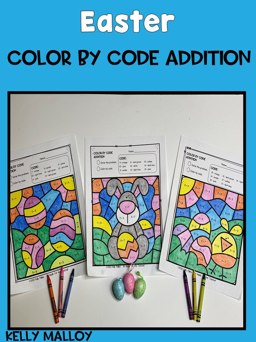 Easter Addition Color By Number