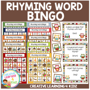 rhyming word bingo game