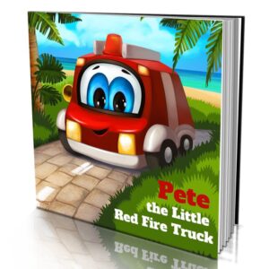 Personalized Story Book by Dinkleboo - "The Little Red Firetruck" - Teaches Your Child About Helping Others - for Children Aged 0 to 8 Years Old - Soft Cover - Smooth, Glossy Finish (8"x 8")