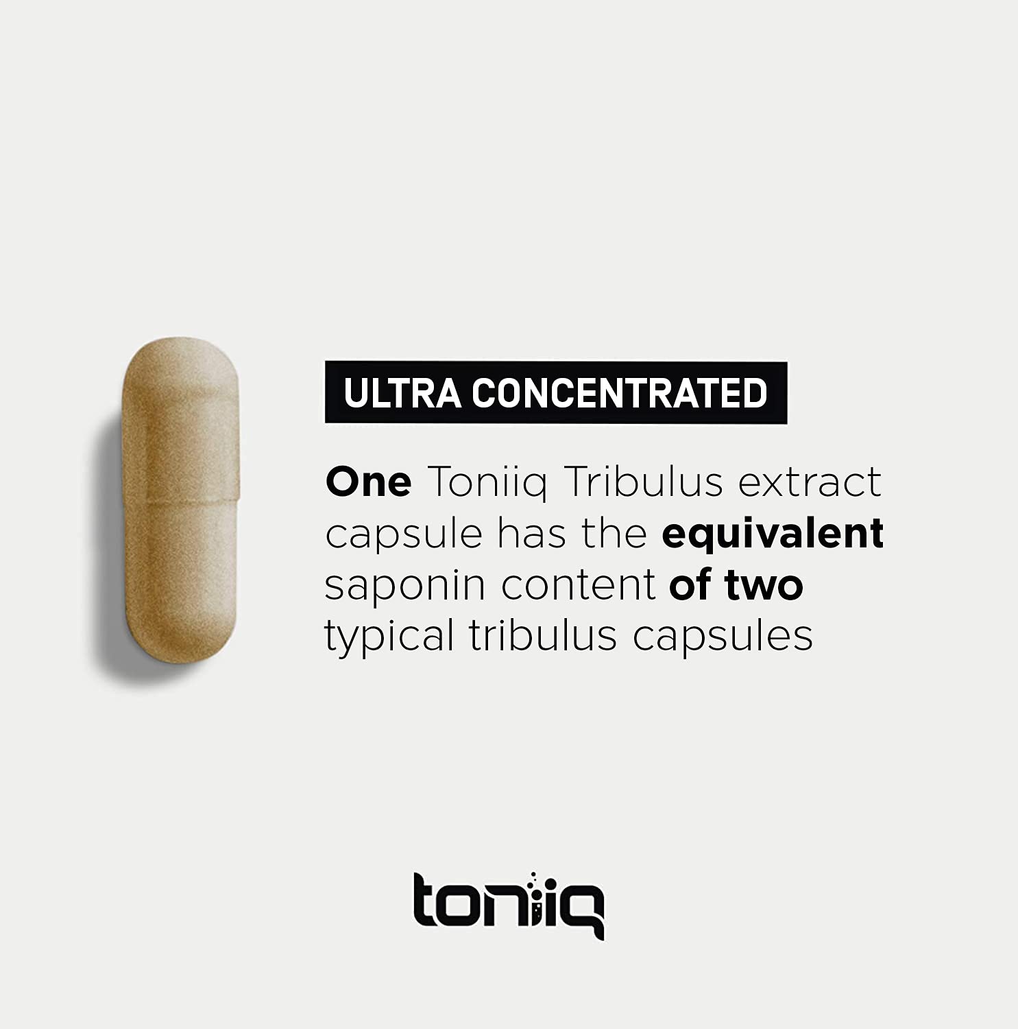 Toniiq Ultra High Strength Tribulus Capsules - 95% Steroidal Saponins - 1300mg Concentrated Extract Formula for Testosterone - 120 Caps