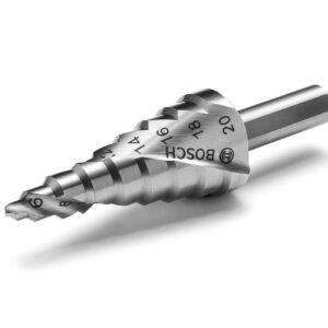 Bosch Professional 260925C138 HSS Step Bit (for Metal and Plastic, Ø 4 – 20 mm, Length 70.5 mm, Drill Accessories)