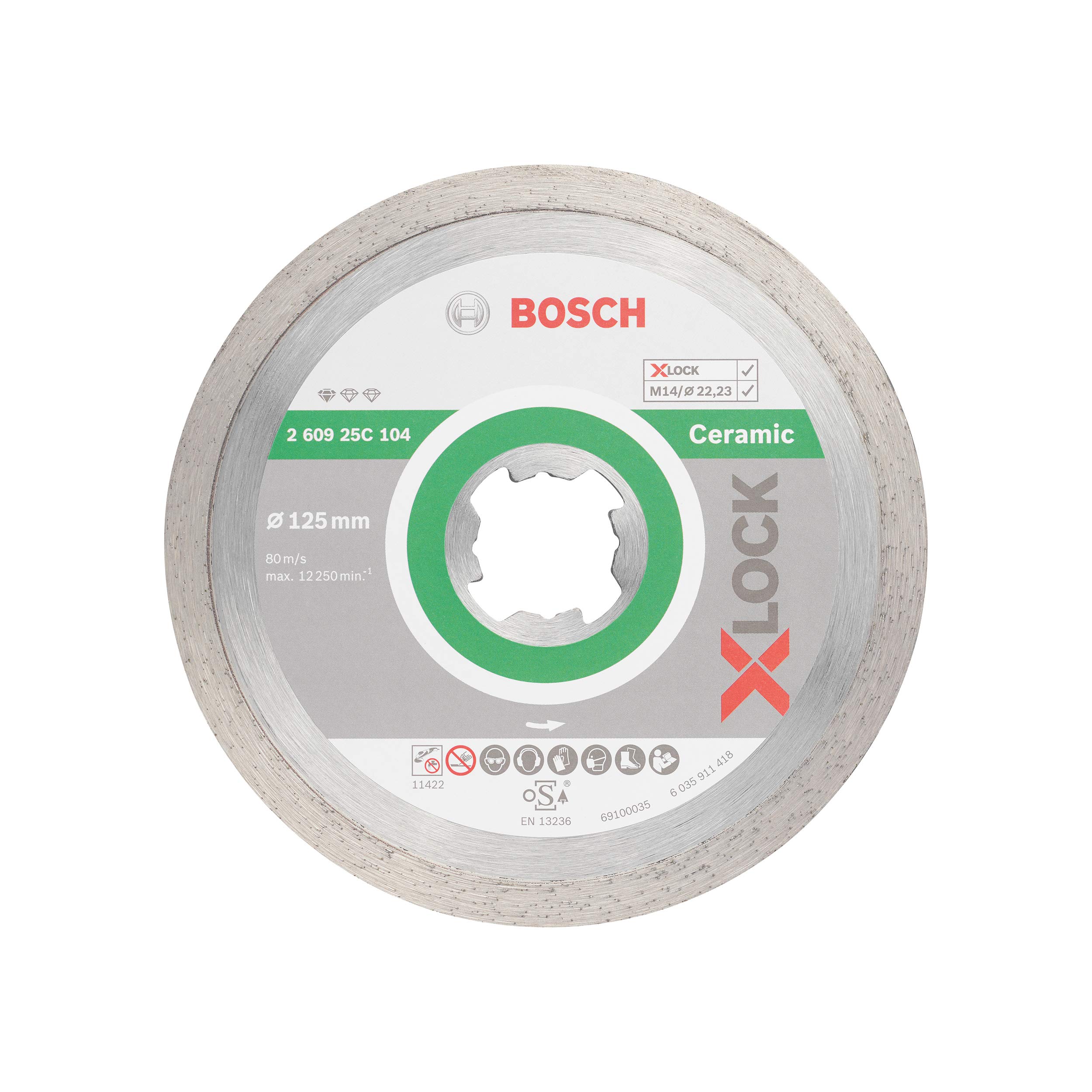 Bosch Professional Diamond Cutting Disc Standard for Ceramic (for Tiles, X-LOCK, Disc Diameter 115 mm, Bore Diameter 22.23 mm, Thickness 1.6 mm, Accessories Angle Grinder)