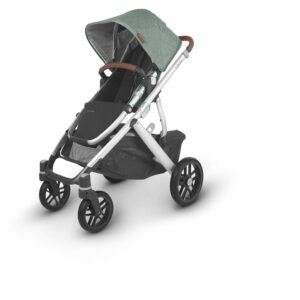 UPPAbaby Vista V2 Stroller - Emmett (Green Melange/Silver/Saddle Leather) + Travelbag for Vista, V2, Cruz, V2