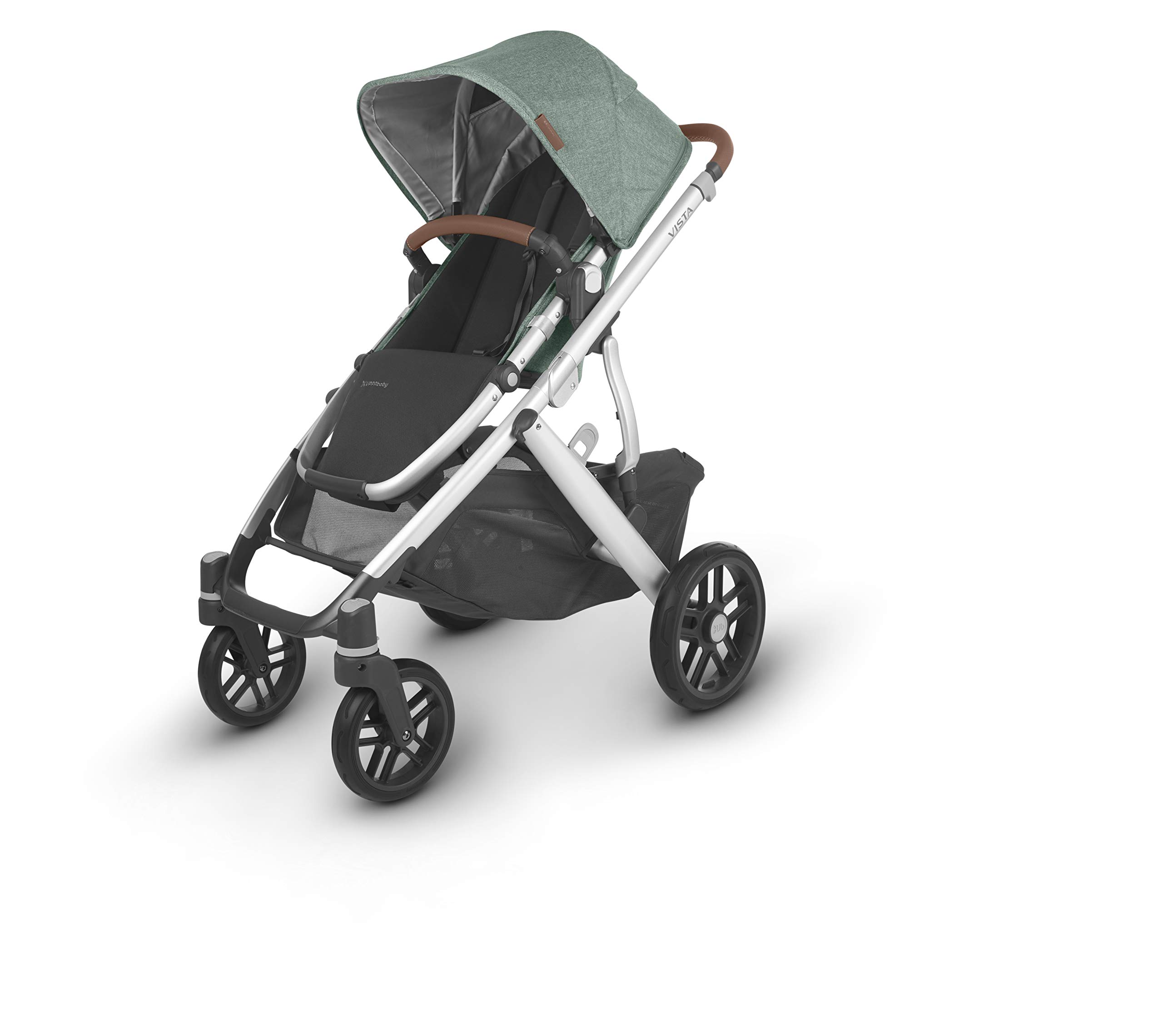 UPPAbaby Vista V2 Stroller - Emmett (Green Melange/Silver/Saddle Leather) + Travelbag for Vista, V2, Cruz, V2