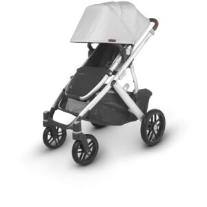 UPPAbaby Vista V2 Stroller - Bryce (White Marl/Silver/Chestnut Leather) + Mesa Infant Car Seat - Bryce (White Marl)