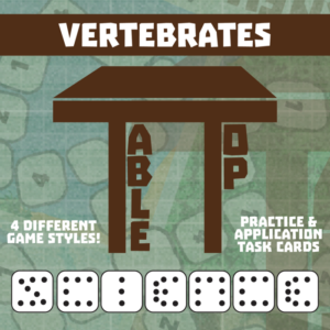 tabletop science -- vertebrates -- game-based small group practice