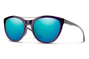 smith optics midtown chromapop sunglasses, crystal midnight/chromapop opal mirror, one size