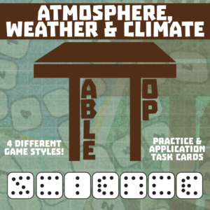 tabletop science -- atmosphere, weather & climate -- game-based small group practice