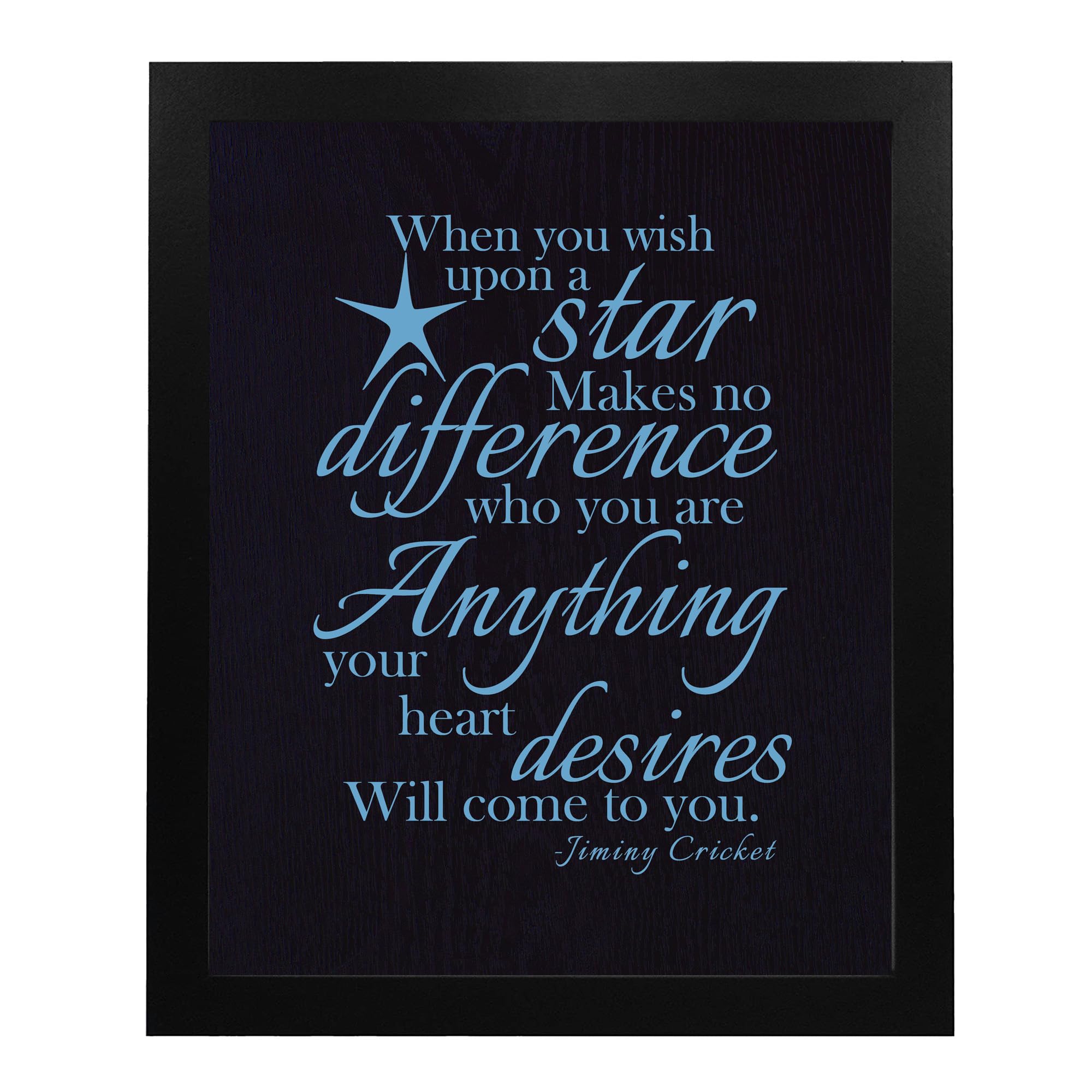 Jiminy Cricket Quote- When You Wish- Inspirational Wall Art Print, This Typographic Wall Decor Print Makes Ideal Wall Art Decor For Living Room, Office, Classroom & Inspiring Gift, Unframed-8x10”