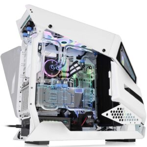 Thermaltake AH T600 Snow Helicopter Styled Open Frame Tempered Glass Swing Door E-ATX Full Tower Case CA-1Q4-00M6WN-00