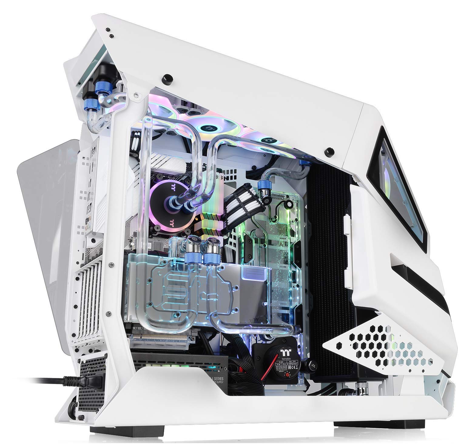 Thermaltake AH T600 Snow Helicopter Styled Open Frame Tempered Glass Swing Door E-ATX Full Tower Case CA-1Q4-00M6WN-00