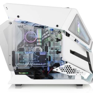 Thermaltake AH T600 Snow Helicopter Styled Open Frame Tempered Glass Swing Door E-ATX Full Tower Case CA-1Q4-00M6WN-00