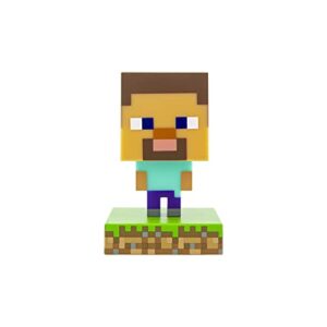 paladone minecraft steve icon light collectible figure | officially licensed minecraft bedroom decor