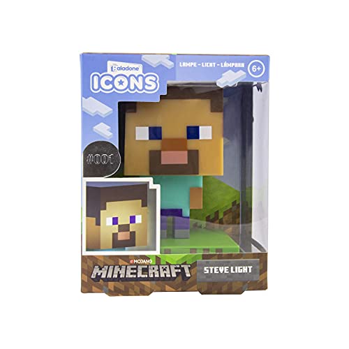 Paladone Minecraft Steve Icon Light Collectible Figure | Officially Licensed Minecraft Bedroom Decor