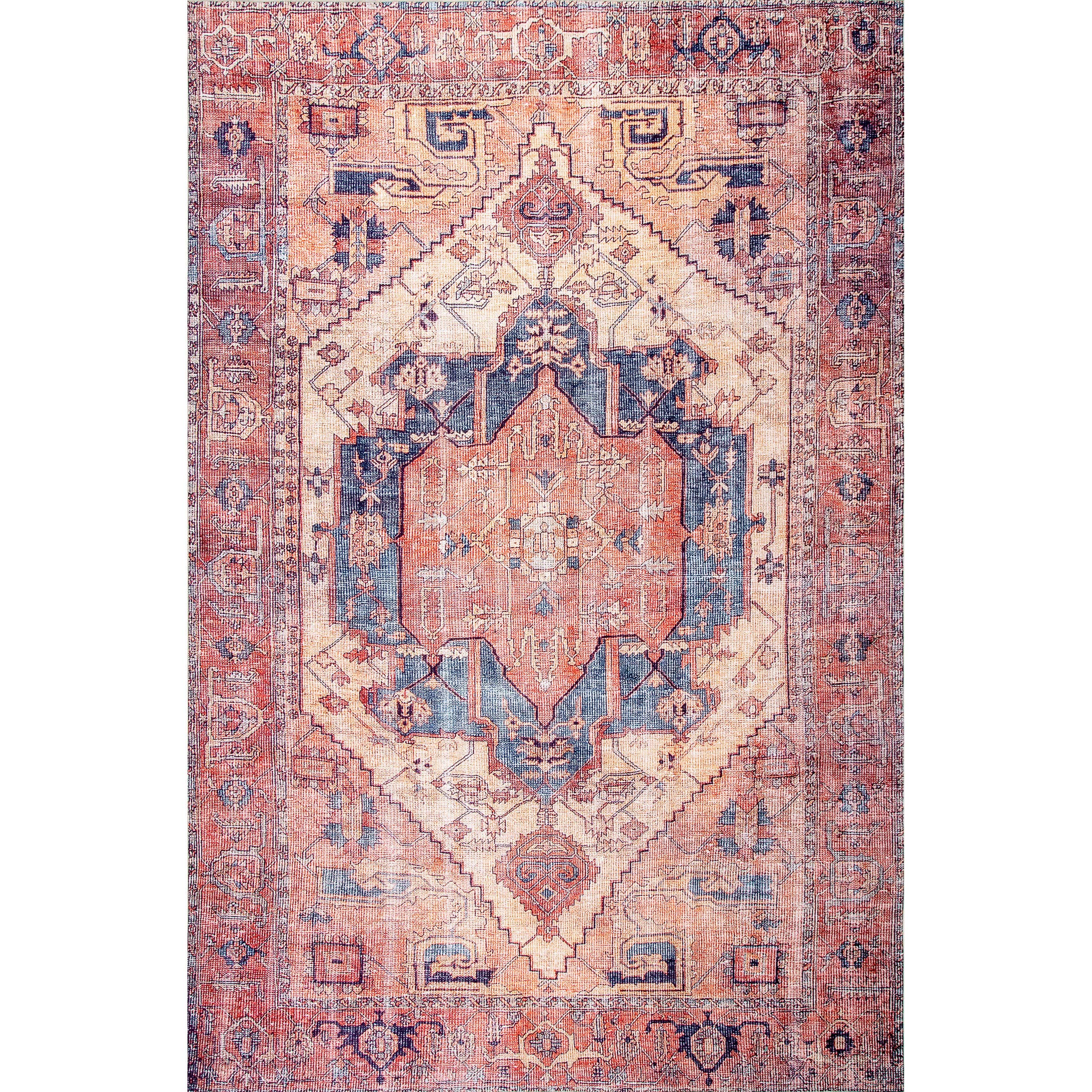 nuLOOM Leslie Persian Runner Rug , 2' 6" x 10', Peach, Rectangular, 0.4" Thick