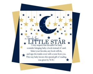 twinkle little star books for baby shower cards, invitation inserts boys book request, bring book instead of cards poem, cute storybook-theme ideas, 25 pack