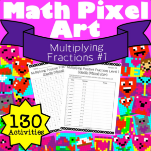valentine’s day: multiplying fractions #1 pixel art mystery pictures