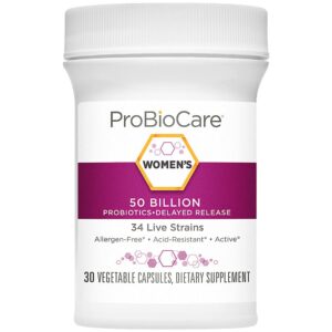 Probiotic for Women - 50 Billion CFUs - Supports Digestive & Vaginal Health (30 Vegetable Capsules)