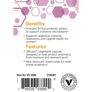 Probiotic for Women - 50 Billion CFUs - Supports Digestive & Vaginal Health (30 Vegetable Capsules)