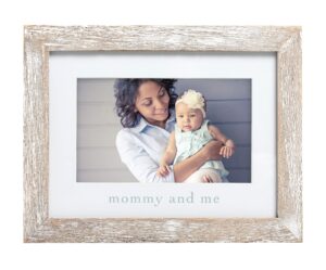 pearhead mommy and me rustic keepsake picture frame, new mom and expecting mom accessory, gender-neutral nursery décor, distressed photo frame, 1 count (pack of 1)