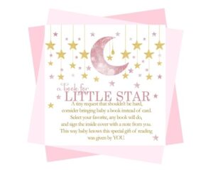 twinkle little star books for baby shower cards, invitation inserts girls book request, bring book instead of cards poem, cute storybook-theme ideas, 25 pack