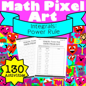 valentine’s day: integrals power rule pixel art mystery pictures