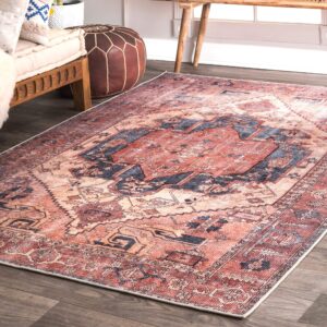 nuloom leslie transitional printed accent rug, 3x5, peach