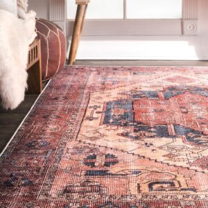 nuLOOM Leslie Transitional Printed Accent Rug, 3x5, Peach