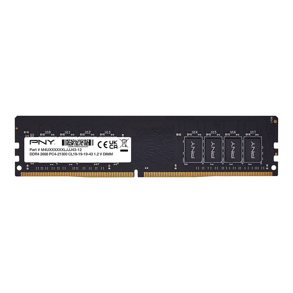 PNY Performance 16GB DDR4 DRAM 2666MHz (PC4-21300) CL19 (Compatible with 2400MHz or 2133MHz) 1.2V Desktop (DIMM) Computer Memory – MD16GSD42666